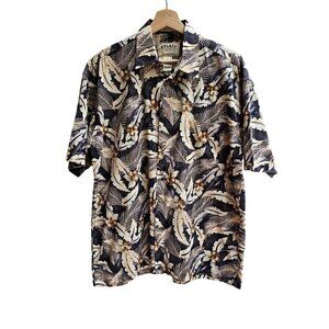 Splatt Men's Hawaiian Shirt M 100% Cotton Floral Print Fine Resortwear
